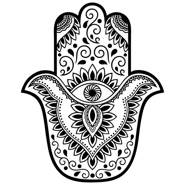 Vector hamsa símbolo dibujado a mano — Vector de stock
