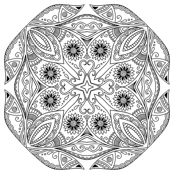 Vektör kına dövme mandala. Mehndi stili. — Stok Vektör