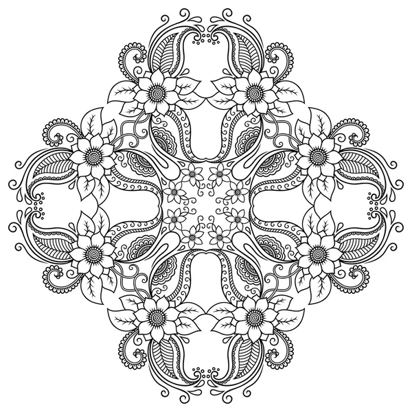 Vector henna tatoo mandala. Estilo Mehndi . — Vector de stock