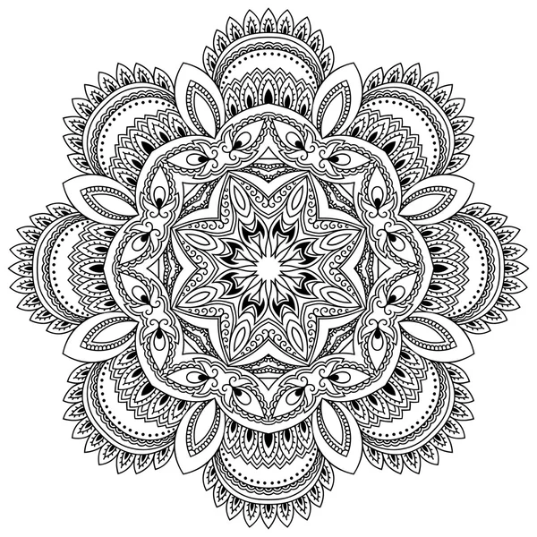 Vector henna tatoo mandala. Estilo Mehndi . — Archivo Imágenes Vectoriales