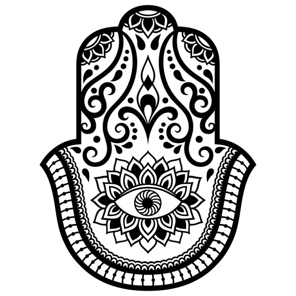 Vector hamsa hand getekend symbool — Stockvector