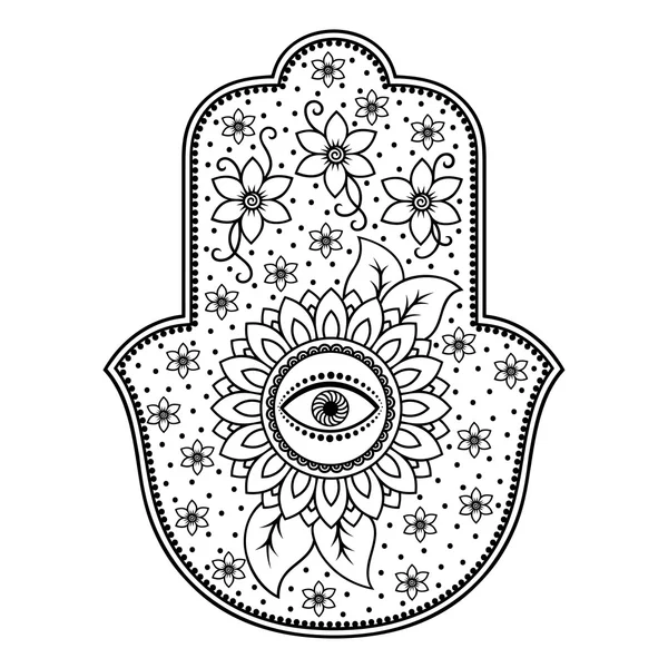 Vecteur hamsa dessiné à la main symbole — Image vectorielle