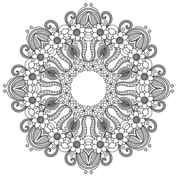 Vector henna tatoo mandala. Estilo Mehndi . — Vector de stock