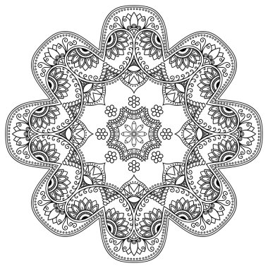 Vektör kına dövme mandala. Mehndi stili.
