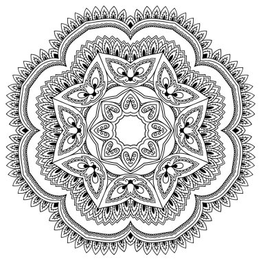 Vektör kına dövme mandala. Mehndi stili.