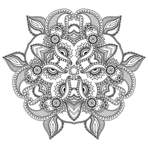 Vector henna tatoo mandala. Mehndi style. — Stock Vector