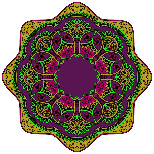 Imagen vectorial de mandalas de color en estilo oriental . — Vector de stock