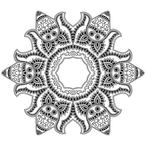 Vector henna tatoo mandala. Estilo Mehndi . — Vector de stock