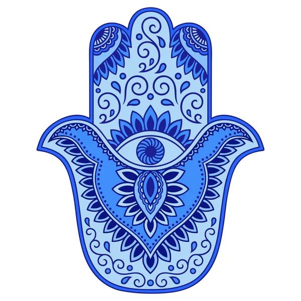 Color vector hamsa hand drawn symbol. Decorative pattern in oriental ...