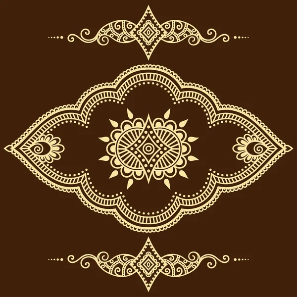 Henna tattooblume template.mehndi. eingestellt. — Stockvektor