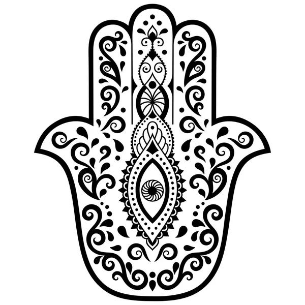 Vector hamsa símbolo dibujado a mano — Vector de stock