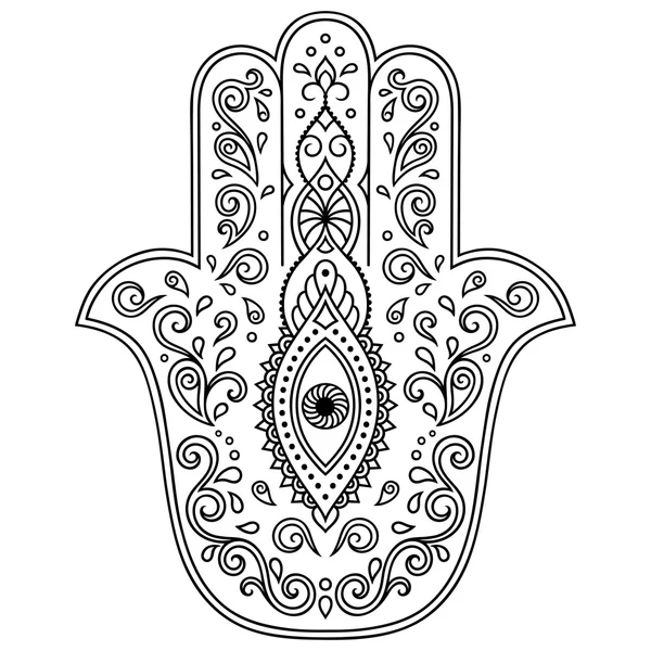 Vector hamsa símbolo dibujado a mano — Vector de stock