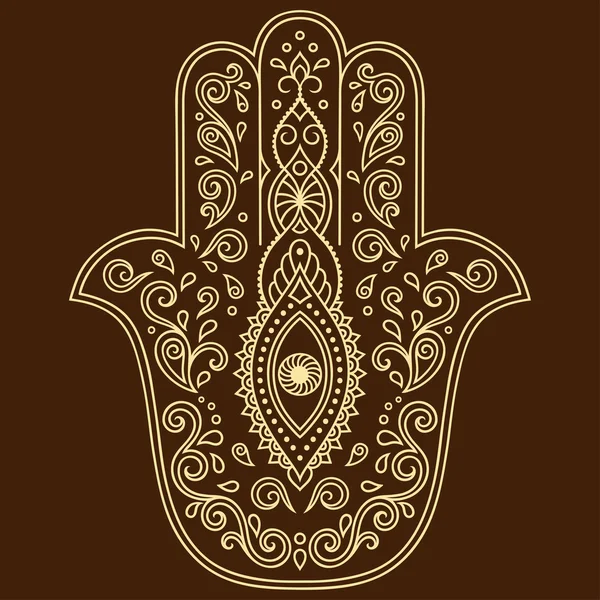 Vecteur hamsa dessiné à la main symbole — Image vectorielle