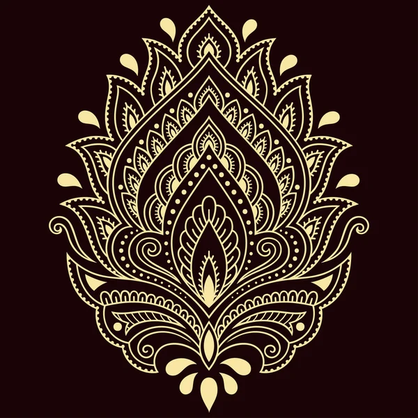 Henna tattoo bloem sjabloon in Indiase stijl. Etnische floral paisley - Lotus. Mehndi stijl. — Stockvector