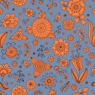 Kesintisiz renk çiçek deseni. Kumaşlar, kartları, arka planlar ve dekorasyon için dekoratif desen .