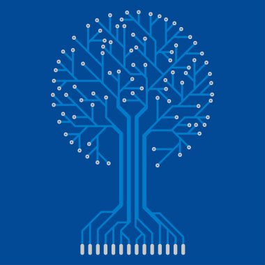 Bir ağaç şeklinde elektronik devre.