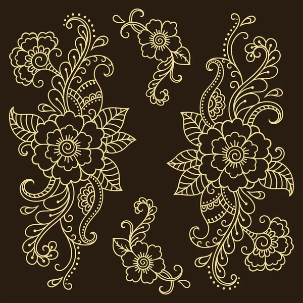 Henna tetování květiny šablona. Mehndi. — Stockový vektor