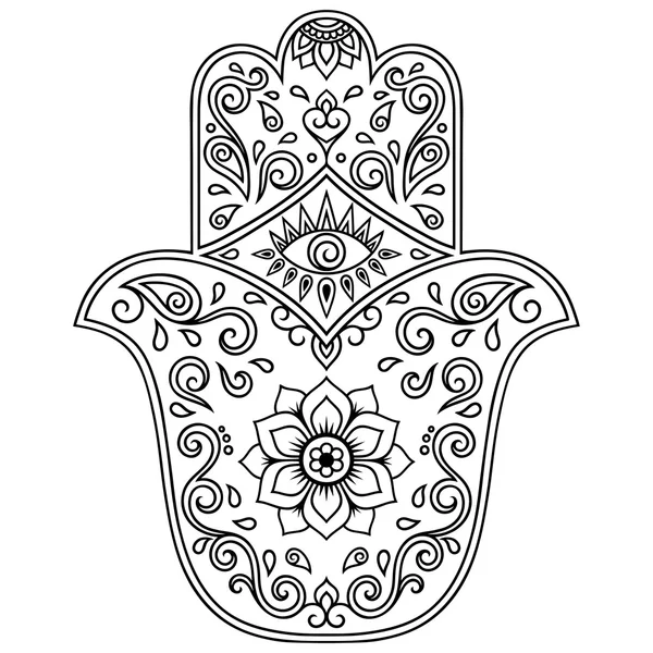 Vector hamsa hand drawn symbol — Stock Vector