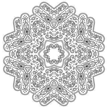 Vektör kına dövme mandala. Mehndi tarzı. Oryantal tarzda dekoratif desen.