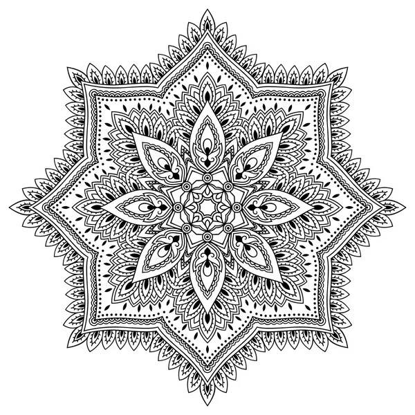 Vector henna tatoo mandala. Mehndi style.Decorative patrón en estilo oriental . — Vector de stock