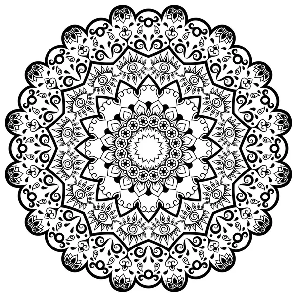 Vektor hena tatoo mandala. Mehndi styl. Dekorativní vzor v orientálním stylu. — Stockový vektor