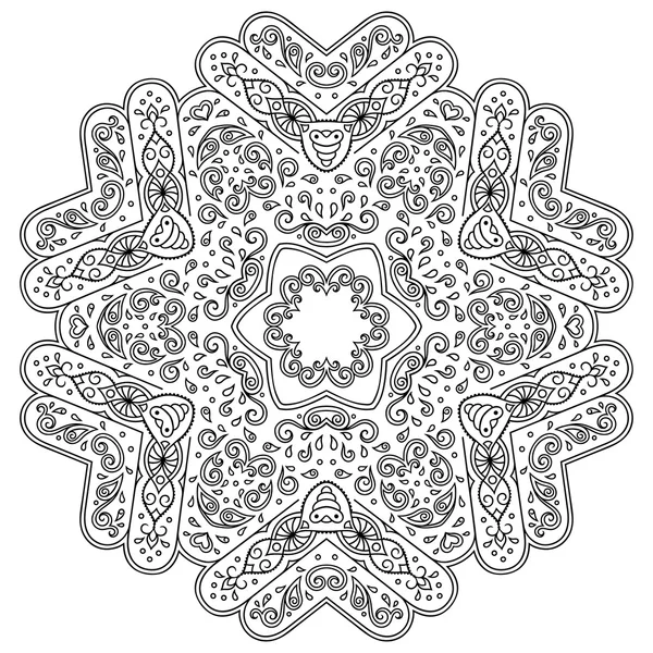 Mandala tatoo all'hennè vettoriale. Mehndi style.Decorative modello in stile orientale . — Vettoriale Stock