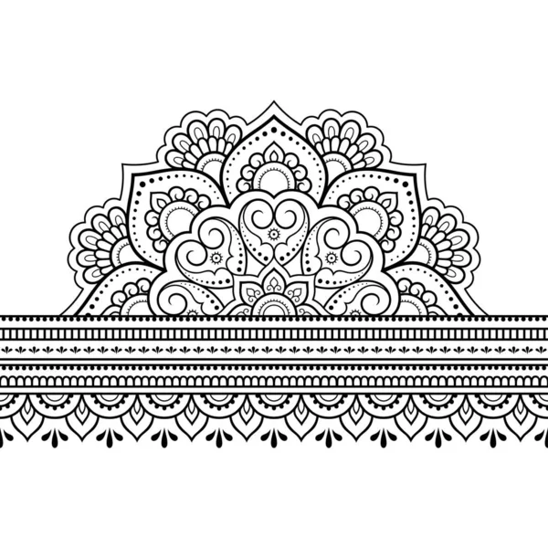 Bordas Sem Costura Com Mandala Para Design Aplicação Henna Mehndi —  Vetores de Stock