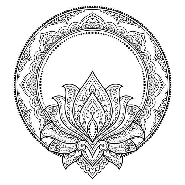 Rahmen Östlicher Tradition Stilisiert Mit Henna Tätowierungen Dekorative Muster Für — Stockvektor