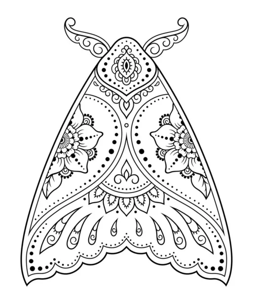 インドの民族の花のヴィンテージパターンで飾られた母 手の装飾的な昆虫の落書きスタイルで描かれた タトゥー プリント カバー 本や着色ページのためのデザインのための様式化されたMendi装飾 — ストックベクタ