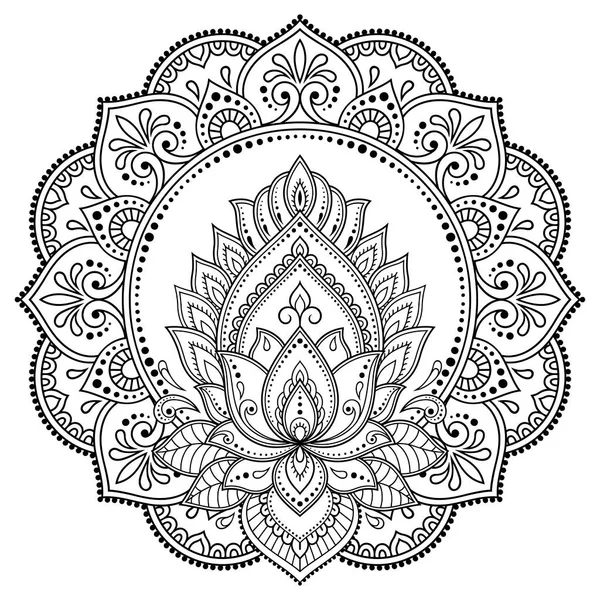 Moldura Tradição Oriental Estilizado Com Tatuagens Henna Padrão Decorativo Para — Vetor de Stock