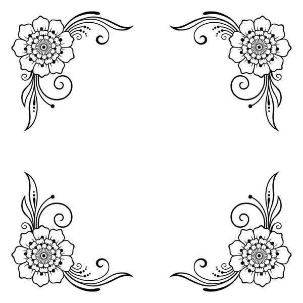 Estilizado Con Tatuajes Henna Patrón Decorativo Para Decoración Cubiertas Para — Vector de stock