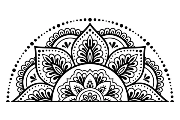 Okrągły Wzór Postaci Mandali Kwiatem Dla Henny Mehndi Tatuaż Dekoracja — Wektor stockowy