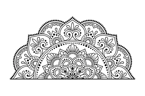 Modello Circolare Forma Mandala Con Fiore Henna Mehndi Tatuaggio Decorazione — Vettoriale Stock