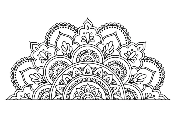 Patrón Circular Forma Mandala Con Flor Para Henna Mehndi Tatuaje — Vector de stock