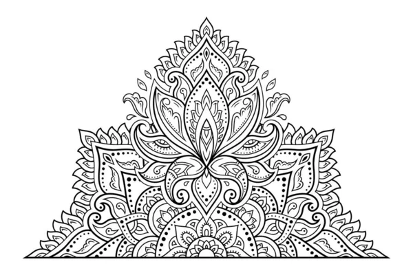 Modèle Circulaire Forme Mandala Avec Fleur Pour Henné Mehndi Tatouage — Image vectorielle