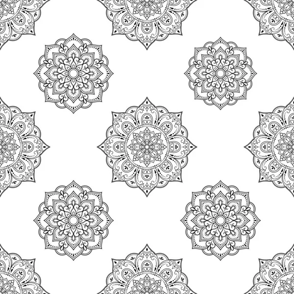 Seamless Decorative Ornament Ethnic Oriental Style Circular Pattern Form Mandala — Stock Vector