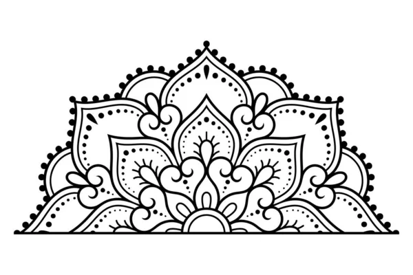 Padrão Circular Forma Mandala Com Flor Para Henna Mehndi Tatuagem — Vetor de Stock