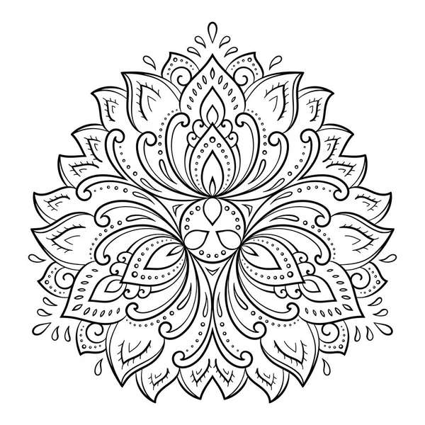 Kreisförmiges Muster Form Von Mandala Mit Blume Für Henna Mehndi — Stockvektor
