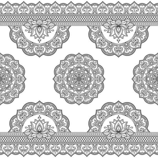 Adorno Decorativo Sin Costuras Estilo Étnico Oriental Patrón Circular Forma — Vector de stock