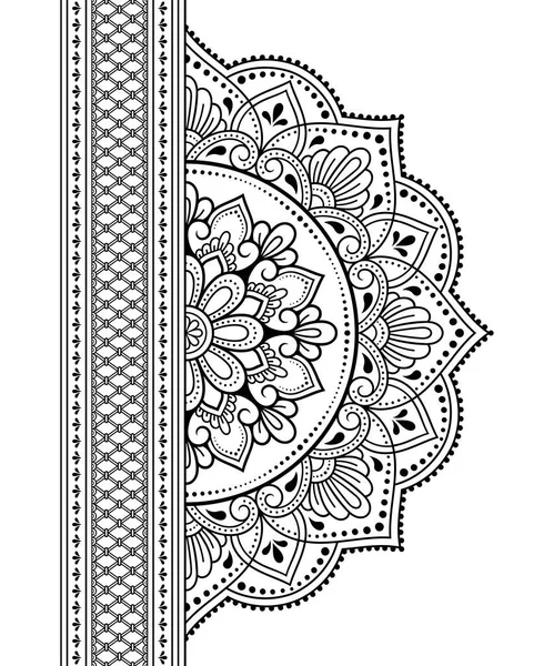 Бесшовные Границы Мандалой Дизайна Нанесения Хны Мехнди Татуировки Декоративный Рисунок — стоковый вектор