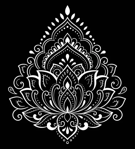 Lotus Mehndi Blumenmuster Für Henna Zeichnung Und Tätowierung Dekoration Orientalischen — Stockvektor