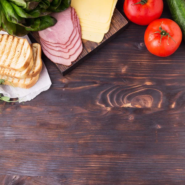 sandviç için malzemeler.