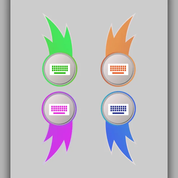 Ícones de teclado vetorial colorido — Vetor de Stock