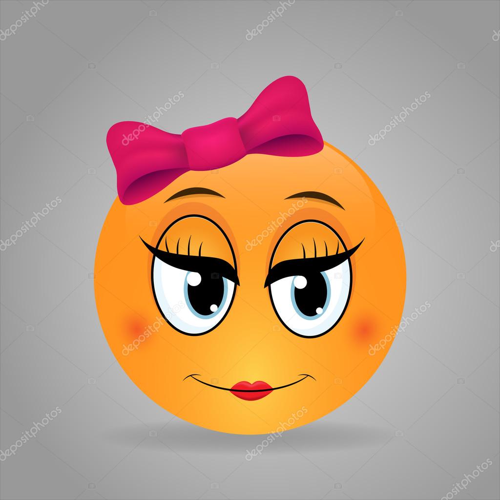 Cute girl emoticon Stock Vector by ©Paranoic 108196394, image size:1024x1024