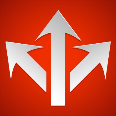 3 yan arorw simge vektör.