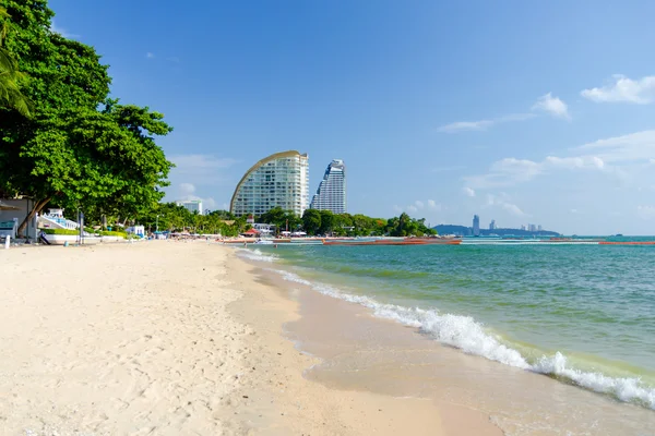 Blick auf den wong amat beach pattaya Stockbild