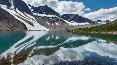 Dağlardaki güzel dağ gölü