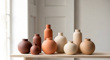 boş ahşap kaplar masaya