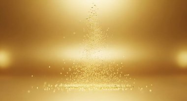 Altın ışıklarla donatılmış Noel arkaplanı