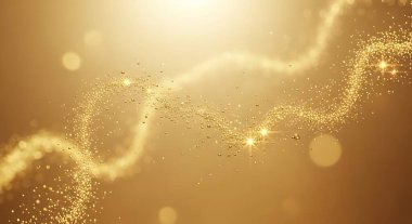 Dalga parçacıkları nokta. Soyut teknoloji geçmişi. Parlak noktalı vektör illüstrasyonu.